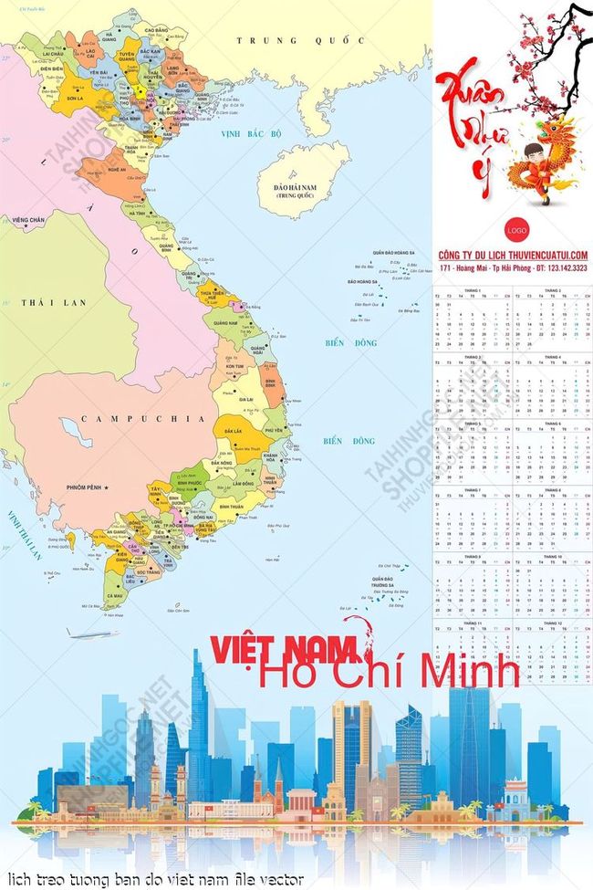 lich treo tuong ban do viet nam file vector